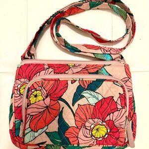 Vera Bradley Red and Green Floral Crossbody Bag